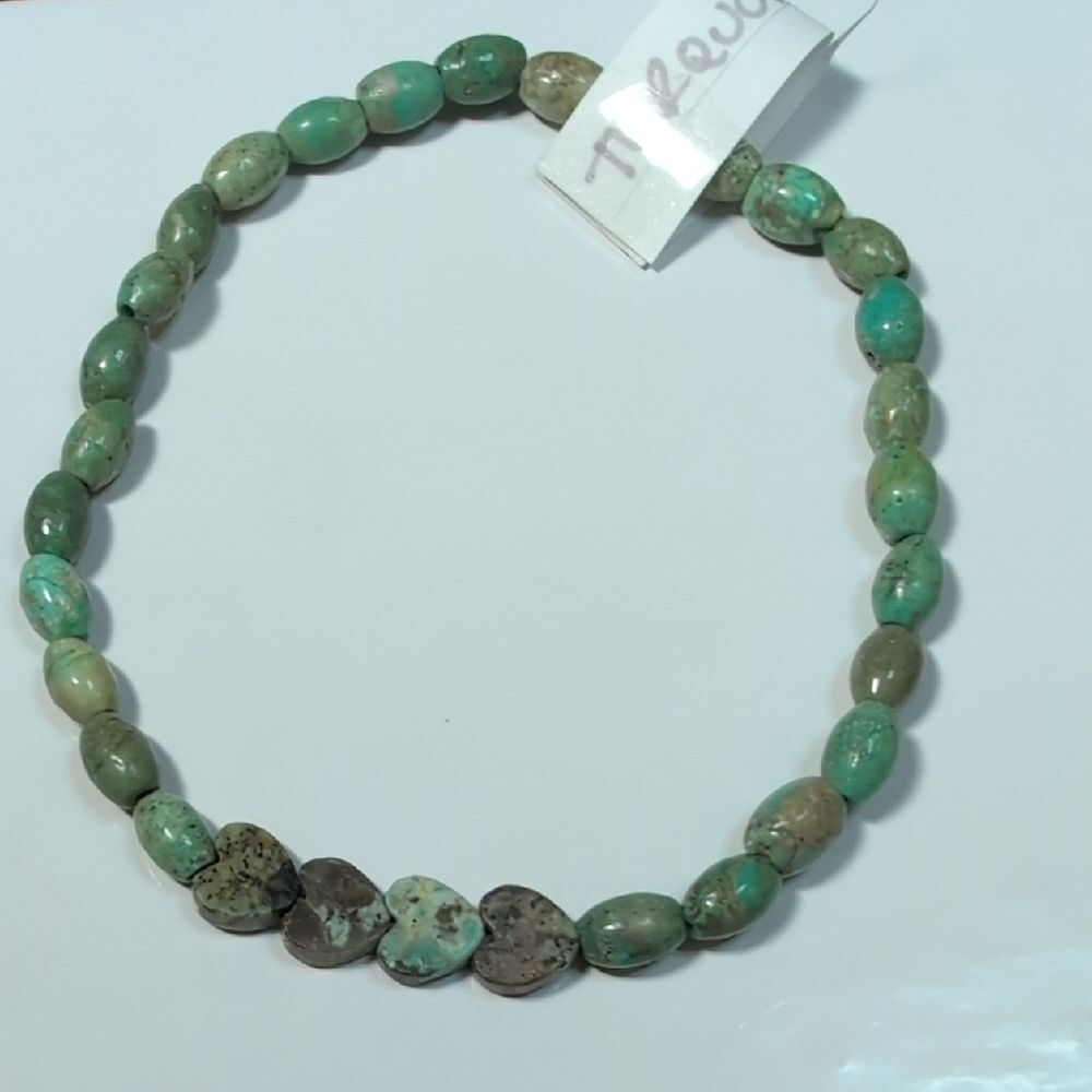 Turquoise Stretch Bracelet With Hearts